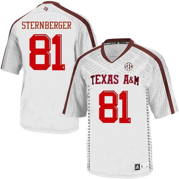 Men #81 Jace Sternberger Texas Aggies College Football Jerseys Sale-White